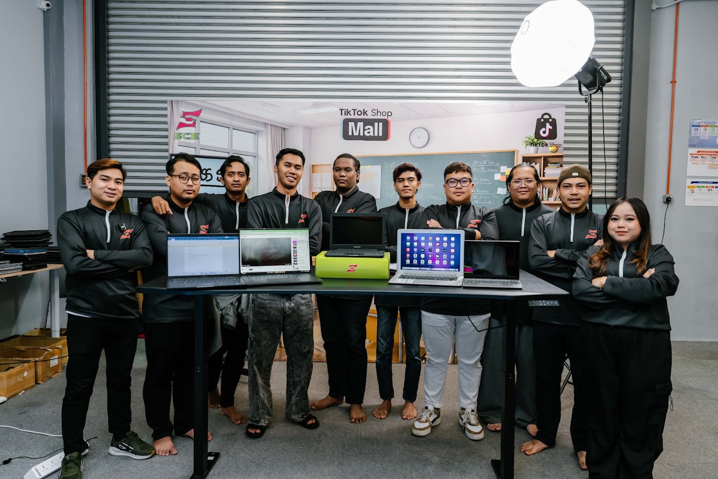 The SCE Distributor team at their refurbishment and live-selling studio